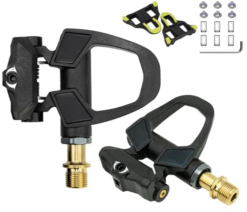 Thinvik Full Carbon Ti Bike Clipless Pedals for Shimano SPD-SL System Ultra Lightweight 202g(1 Pair) with Cleats for Road Bike Cycling