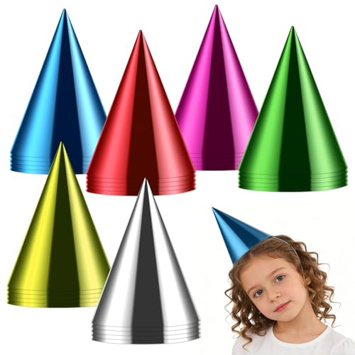 30 stycken festhattar, färgglada festhattar, papper, festhatt, set, födelsedagshattar | Färgglada partyhatt födelsedagsset, koner partyhattar för familjefester, olika djurfödelsedagsdekorationer, utklädningsfester