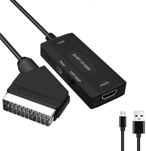 Aobiforu SCART to HDMI Converter Cable 1080P/720p Analog to Digital HD Video Audio Adapter