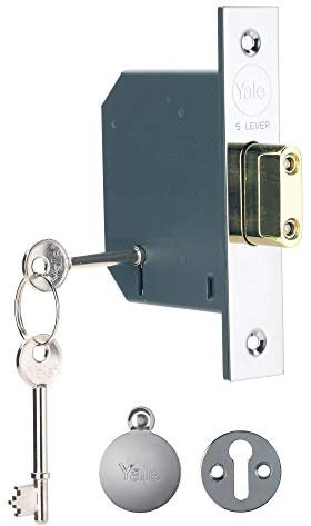 YALE P-M552-CH-78 Cerradura de 5 palancas, Alta Seguridad, Plata, 3 Inch/76 mm