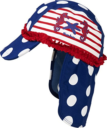 Playshoes Mädchen Mütze Badekappe, Bademütze Seeferdchen UV - Schutz nach Standard 801, Gr. Large (Herstellergröße: 53cm), Blau (original 900)