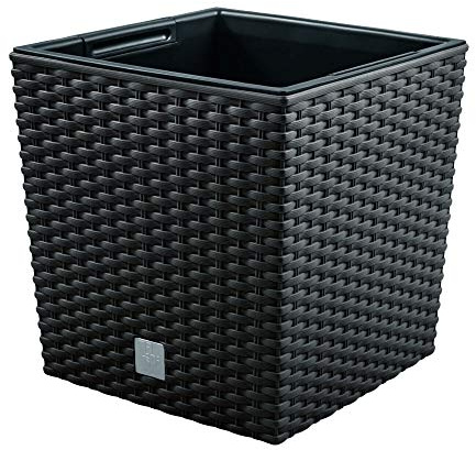 10 -Liter -Zeit Pot mit Eimer zu pflanzen in Anthrazitfarbe 22,3 x 22,3 x 22,8 cm.