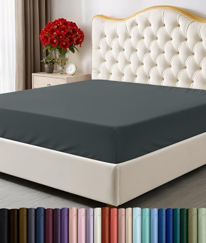 Utopia Bedding Twin XL Fitted Sheet - Bottom Sheet - Deep Pocket - Soft Microfiber - Shrinkage and Fade Resistant - Easy Care -1 Fitted Sheet Only (Grey)
