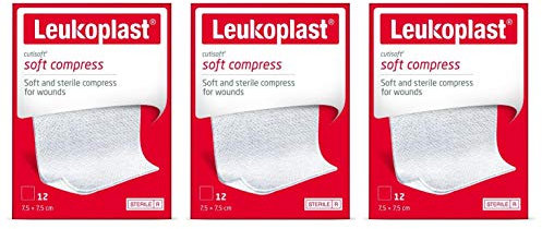 Leukoplast Cutisoft Soft Sterile Compressa fasciatura - Fasciatura della ferita in tessuto traspirante altamente assorbente - 12 PCs