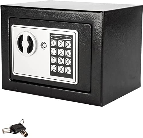 Alightup Cassaforte elettronica di lusso a chiusura digitale Home Office Hotel Business Jewelry Gun Cash Use Storage Money Grigio con codice/2 chiavi - 4,8L (23 x 17 x 17 cm)