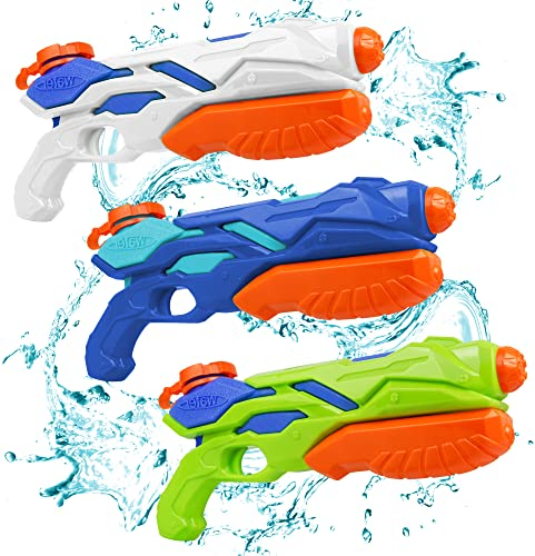 Wasserpistole mit großer Rechweite bis zu 8-10 Meter 3x300 Super Water Guns Soaker Spritzpistole Blaster Pistole Pool Outdoor Wasser Spielzeug
