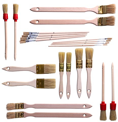 Toolspace Juego de 22 Pinceles para Pintar - 4 Pinceles para Radiador, 14 Pinceles Planos, 4 Pinceles Redondeados, Pinceles de Cerdas Naturales para Mejorar el Hogar, Pintar Paredes y Muebles