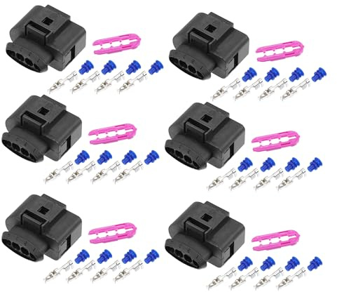 uxcell 6 Set 4pin No.1J0973724 Ignition Coil Pack Connector for VW for Audi