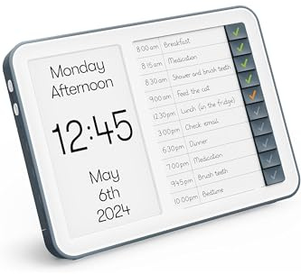 Relish - Orologio demenza con hub organizzatore di routine giornaliera, orologio digitale calendario con giorno e data, ampio display chiaro, elenco attività giornaliere