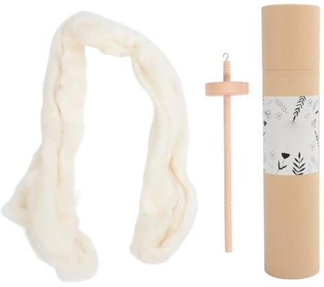 Holz-Spindel, DIY-Garn-Spinn-Set mit Wolloberteil, Feine Verarbeitung, Garn-Spindel, Quirl-Spinnrad, Nähzubehör für Anfänger, Werkzeug Zur Herstellung von Wollgarn