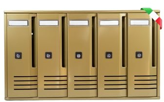 MOHOME Cassetta Postale Esterno Condominiale Interno Made in Italy Alluminio Bronzo Componibile Modulare 5 Scompartimenti 30 x 17,5 x 52 cm Targhetta Doppia Chiave Kit Montaggio Incluso