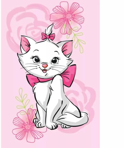 BrandMac Couverture en polaire Aristochats Marie le chat 100 x 150 cm | Couverture douce et confortable 100% polyester pour enfants | Couverture légère et chaude de dessin animé pour canapé, lit et