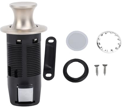 Serrure à bouton-poussoir pour armoire, Look élégant, sans clé, pour tiroir, placard, camping-car, Yacht, camping-car, camping-car (Couleur Perle Ni)