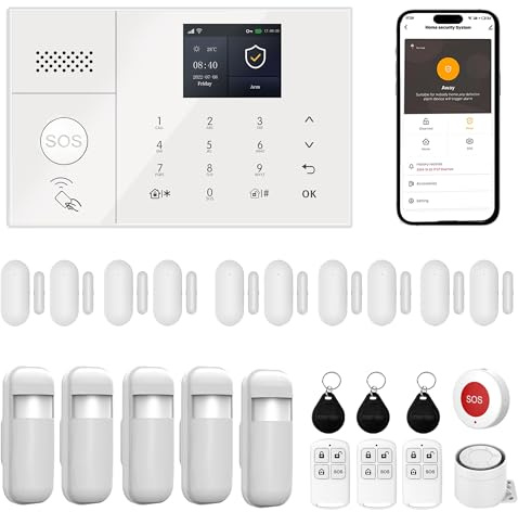 Système d'Alarme Maison, Protection Anti-Intrusion pour Maison (24 kit Set)