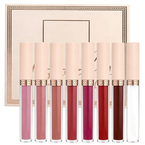 Rossetto Matte, 8 PCS Liquido Set, Kit lucidalabbra opaco, regalo per cosmetici a lunga durata impermeabile