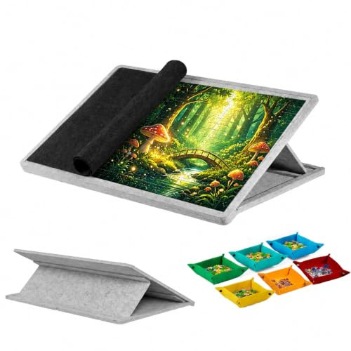 Jigsaw Puzzle Board for 1000 Pieces with 6 Sorting Trays 3 Angle Adjustable | tiltable, Protective cover, Anti-slip, Lightweight