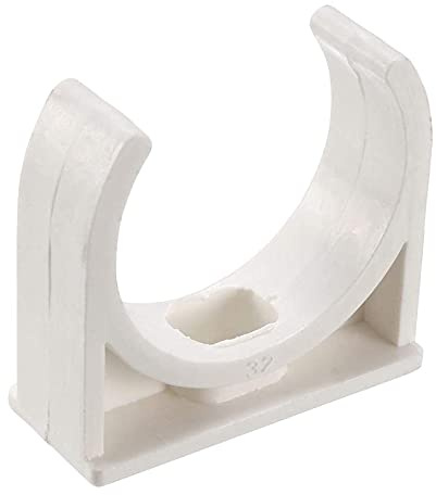 30 Pcs U-Shaped PVC Water 32mm Pipe Clamps Clips, U-Shaped Buckles Fit for 1-1/4 (32mm) Water Pipes and TV Trays Tubing Hose Hanger Support Pex Tubing （White 32mm）