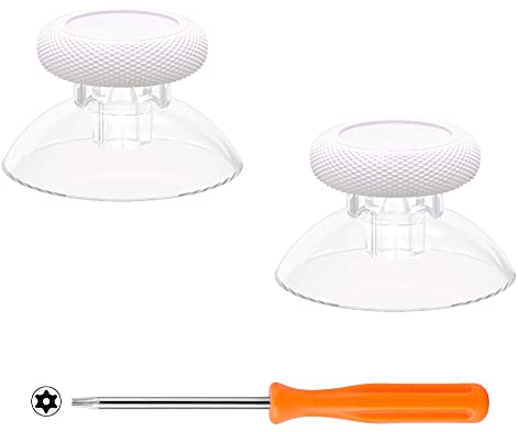 eXtremeRate Joystick für Xbox Series X/S Controller,für Xbox One Standard/X/S/Elite,Analogstick Joy-Sticks Thumbsticks Sticks Aufsätze Zubehör-Schneeweiß&Clear