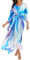 L-Peach Damen Bohemian Kaftan Nachthemd Langes Loungewear Strandkleid Vertuschungen Robe Sarong Pareo