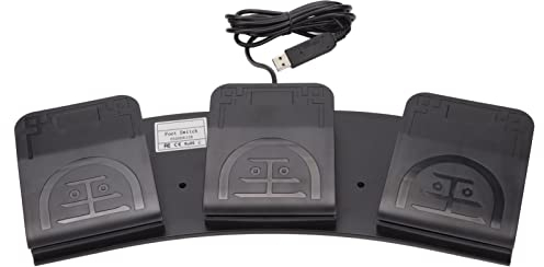 PUSOKEI PC USB Triple Foot Switch Pedal, Photoelectric Switch USB Keyboard Pedals Footswitches, Wired USB 3 Key Three Button Program Computer Keyboard Mouse Game Pedals for PC Video Game