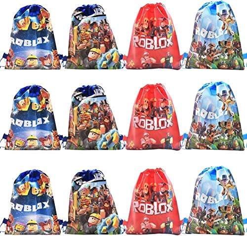 12 Stücke Kordelzug Party Tasche, Geburtstag Kordelzug Partytüten, Partybedarf Geschenktüte Süßigkeiten Schokolade Paket für Kinder Halloween Weihnachts Geschenkbeutel Partyzubehör
