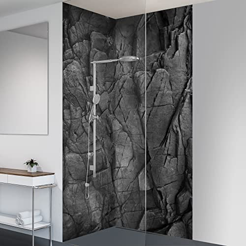 yourplate Duschrückwände mit individueller Größe (2 Rückwände – Premium Nano Matt – st09) – Duschrückwand Alu mit Feuchtigkeitsschutz – Rückwand Dusche zur einfachen Montage