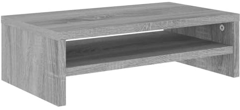 vidaXL Support de Moniteur Réhausseur d'Écran Support d'Ordinateur Portable de Bureau Etagère d’Affichage Sonoma Gris 42x24x13 cm Bois d'Ingénierie