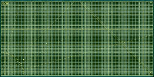 Elan självläkande skärmatta 200x100 cm grön, 5-lagers hobbyskiva | Extra stor hobbymatta, med metriskt rutnät på båda sidor, tilverkad med återvunnen PVC, 3 mm tjock, för sömnad och quiltning