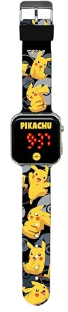 Kids Licensing Orologio digitale unisex per bambini automatico con cinturino in plastica POK4402, Picachu