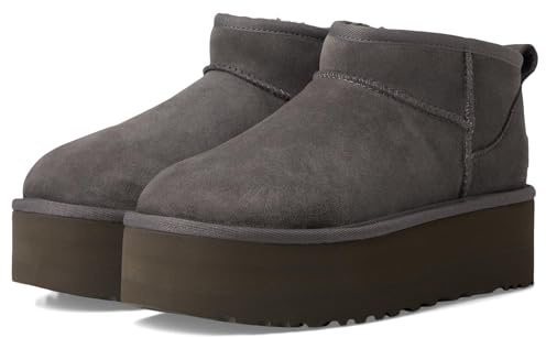 UGG Botas clásicas de plataforma ultra mini para mujer, Carbón, 39 EU