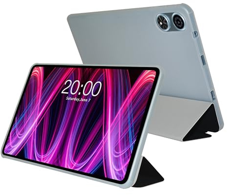 zZjoOoj Hülle for Blackview Mega 2/ TECLAST T60 Plus/Odea A12 12 Zoll Tablet Case,Ultra Thin PU Leather Folio Folding Soft TPU Back Cover Folding Stand Protective Case,Thin and Light,Schwarz