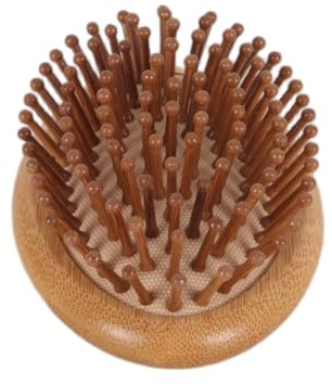 Alide Brosse Démêlante Portable Pour Massage Du Cuir Chevelu En Bambou, Mini Brosse À Cheveux À Coussin D'air Non Statique Sans Manche