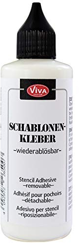 Viva Decor Schablonen-Kleber 90 ml / 108 g, wiederablösbar mit Wasser, für die Fixierung von Schablonen (Textil-oder Wandgestaltung) auf Untergründen