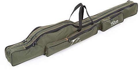 Docooler – Bolsa para caña de pescar plegable con compartimentos para guardar todos los aparejos, Deux
