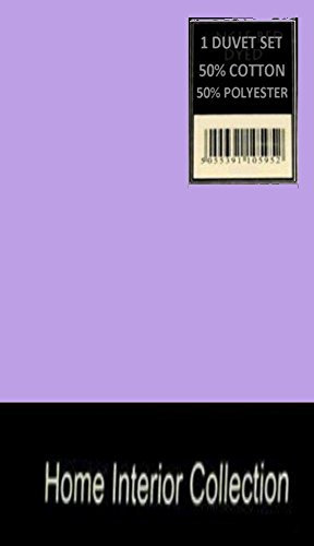 Goldstar® Lilac King Size Duvet Quilt Cover And Pillow Cases Plain Dyed Polycotton Bedding Set