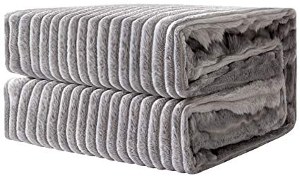 MIULEE Kuscheldecke Fleecedecke Flanell Decke Einfarbig Wohndecken Couchdecke Flauschig Überwurf Mikrofaser Tagesdecke Sofadecke Blanket Für Bett Sofa Schlafzimmer Büro 85x95Inch 220x240cm Grau