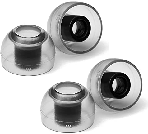 AZLA SednaEarfit Crystal Standard 2 Pairs (ML Size) - Earbud Tips for Wireless Headphones - Noise Canceling Earbuds Replacement Tips - Eartips Compatible with Shure, Sony, Beats, Jabra, and JBL