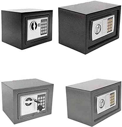 Coffre-fort mural en acier résistant au feu - Avec serrure à combinaison électronique et 2 clés - 4,6 l - Gris