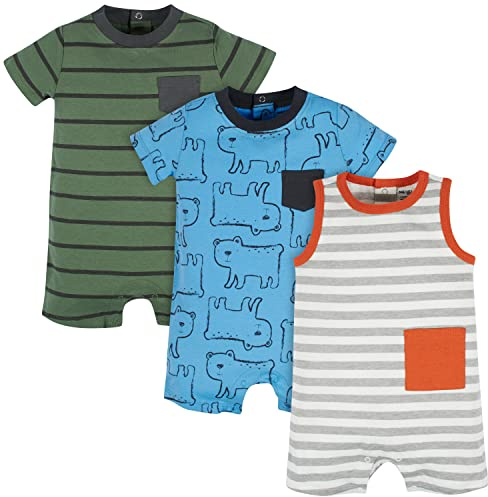 Onesies Brand Baby Boys 3-Pack Romper, Bear, 3-6 Months