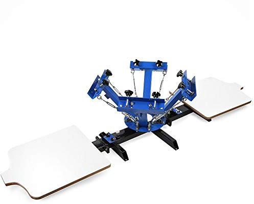 Siebdruckmaschine 55 x 45 cm, Silk Screen Printing Machine 4 Farbe 2 Station Siebdruckmaschine DIY Screen Press Printing Machine Siebdruck Set für Flache Drucksubstrate wie Kleidung
