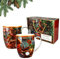Carmani-Set mit 2 Weihnachtstassen, festliche Partybecher für Tee, Kaffee, heiße Schokolade, dekoriert Weihnachtsmotiv, 400 ml