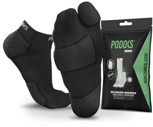 PODOKS® Calcetines Running Tobilleros Hombre y Mujer | Compresión deportiva y almohadillado estratégico | Alivia Fascitis Plantar | Sirve para Padel, Crossfit, Trekking | Fabricados en España