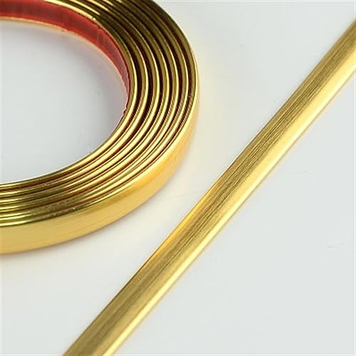 3 Meter Flexible Zierleisten Sparpaket Selbstklebend Bordüre Tapete, Spiegelartig Zierleisten, PVC-Tapetenbordüre, Kronenformen, Deckenleiste, Wasserdichte Zierleiste, Kantenleiste (Color : Gold Brus