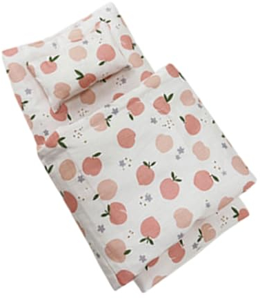 perfk Puppenbettwäsche-Set, inklusive Matratzen-Steppkissen, Bedruckt, Rollenspielzeug, Valentinstagsgeschenke für Puppenwiegen, Puppenbetten, Zubehör, Weiß