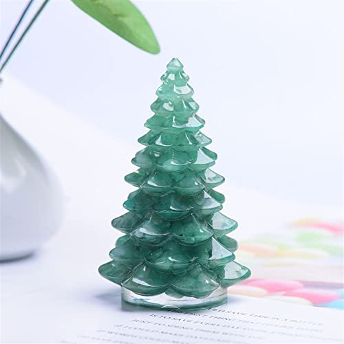 PQYSMVVG 1 Pieza Natural Hecho a Mano Molde Cristal Grava DIY Resina artesanía árbol Navidad Estatua hogar Decoración Recuerdo Hermoso Cristal (Color : Dongling Jade, Size : One Size)