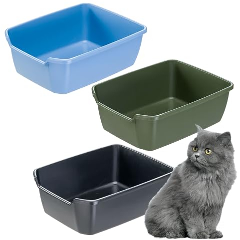 Ferplast Katzenklo mit hohem Rand, offene Katzentoilette, Leicht zu Reinigen, aus Kunststoff L 46 x W 36 x H 16 cm