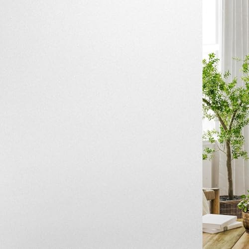 Pellicola Oscurante Vetri Finestre 100 x 200 cm Oscurante Anti UV Elettrostatica Finestre Pellicola Opaca Privacy Pellicola Oscurante Autoadesiva per Ufficio,Soggiorni, bianco opaco