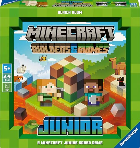 Ravensburger 24615 Minecraft Builders & Biomes Junior - Kooperatives Kinderspiel ab 5 Jahren für 2-4 Personen