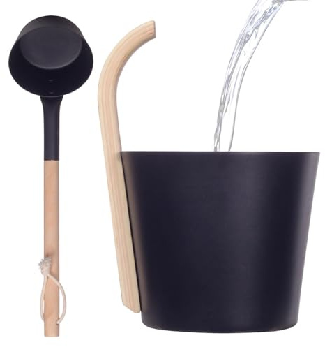 Set di secchio per sauna da 7 litri – Contenitore per acqua in alluminio per sauna interna | per sauna secca durevoli per spa, casa, hotel e bagno, ideali per rilassare