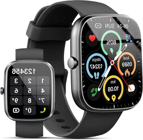 Smartwatch Herren Damen mit Telefonfunktion, 1.91 Fitnessuhr Damen, 100+Sportmodi IP68 Wasserdicht Sportuhr, Smart Watch mit Schrittzähler, Herzfrequenz, SpO2, Schlafmonitor, Uhren für iOS Android
